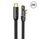 USAMS US-SJ587 PD 100W Iceflake Series Type-C to Type-C Right Angle Transparent Fast Charge Data Cable, Cable Length:2m(Black) - 1