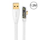 USAMS US-SJ585 66W Iceflake Series USB to Type-C Right Angle Transparent Fast Charge Data Cable, Cable Length:1.2m(White) - 1