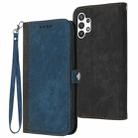 For Samsung Galaxy A13 4G Side Buckle Double Fold Hand Strap Leather Phone Case(Royal Blue) - 1