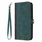 For Samsung Galaxy S22 5G Side Buckle Double Fold Hand Strap Leather Phone Case(Dark Green) - 2