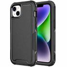 For iPhone 14 3 in 1 Soft TPU and Hard PC Phone Case(Black) - 1