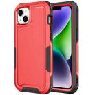 For iPhone 14 3 in 1 Soft TPU and Hard PC Phone Case(Red) - 1