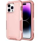 For iPhone 14 Pro 3 in 1 Soft TPU and Hard PC Phone Case(Pink) - 1