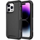 For iPhone 14 Pro 3 in 1 Soft TPU and Hard PC Phone Case(Black) - 1