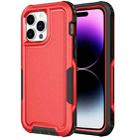 For iPhone 14 Pro 3 in 1 Soft TPU and Hard PC Phone Case(Red) - 1