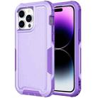 For iPhone 14 Pro 3 in 1 Soft TPU and Hard PC Phone Case(Purple) - 1