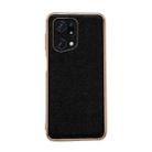 For OPPO Find X5 Genuine Leather Luolai Series Nano Plating Phone Case(Black) - 1