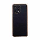 For OPPO Find X5 Pro Genuine Leather Xiaoya Series Nano Plating Phone Case(Black) - 1