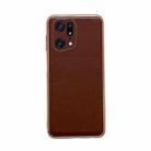 For OPPO Find X5 Pro Genuine Leather Xiaoya Series Nano Plating Phone Case(Coffee) - 1