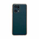 For OPPO Find X5 Pro Genuine Leather Xiaoya Series Nano Plating Phone Case(Dark Green) - 1
