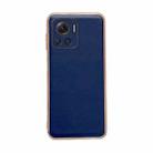 For Motorola Moto X30 Pro / Edge 30 Ultra Genuine Leather Xiaoya Series Nano Plating Phone Case(Blue) - 1