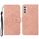 For Samsung Galaxy A14 5G Ethnic Style Embossed Pattern Leather Phone Case(Pink) - 1