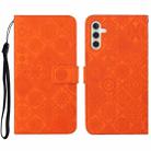 For Samsung Galaxy A14 5G Ethnic Style Embossed Pattern Leather Phone Case(Orange) - 1