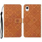 For Samsung Galaxy A23e Ethnic Style Embossed Pattern Leather Phone Case(Brown) - 1