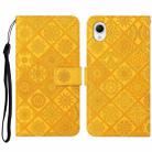 For Samsung Galaxy A23e Ethnic Style Embossed Pattern Leather Phone Case(Yellow) - 1