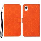 For Samsung Galaxy A23e Ethnic Style Embossed Pattern Leather Phone Case(Orange) - 1