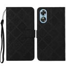 For OPPO A17 Ethnic Style Embossed Pattern Leather Phone Case(Black) - 1