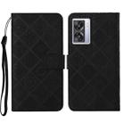 For OPPO A57 2022 Ethnic Style Embossed Pattern Leather Phone Case(Black) - 1