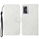 For OPPO A57 2022 Ethnic Style Embossed Pattern Leather Phone Case(White) - 1