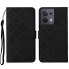 For OPPO Reno8 Ethnic Style Embossed Pattern Leather Phone Case(Black) - 1