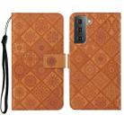 For Samsung Galaxy S23 5G Ethnic Style Embossed Pattern Leather Phone Case(Brown) - 1