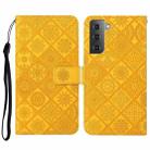 For Samsung Galaxy S23 5G Ethnic Style Embossed Pattern Leather Phone Case(Yellow) - 1