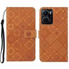 For vivo Y16 Ethnic Style Embossed Pattern Leather Phone Case(Brown) - 1