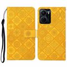 For vivo Y16 Ethnic Style Embossed Pattern Leather Phone Case(Yellow) - 1