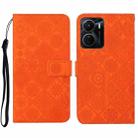 For vivo Y16 Ethnic Style Embossed Pattern Leather Phone Case(Orange) - 1