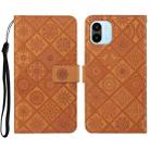 For Xiaomi Redmi A1 Ethnic Style Embossed Pattern Leather Phone Case(Brown) - 1