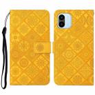 For Xiaomi Redmi A1 Ethnic Style Embossed Pattern Leather Phone Case(Yellow) - 1