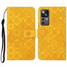 For Xiaomi 12T / 12T Pro / Redmi K50 Ultra Ethnic Style Embossed Pattern Leather Phone Case(Yellow) - 1