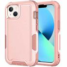 For iPhone 13 3 in 1 PC + TPU Shockproof Phone Case(Pink) - 1