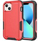 For iPhone 13 3 in 1 PC + TPU Shockproof Phone Case(Red) - 1