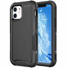 For iPhone 12 3 in 1 PC + TPU Shockproof Phone Case(Black) - 1