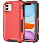 For iPhone 11 3 in 1 PC + TPU Shockproof Phone Case(Red) - 1