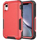 For iPhone XR 3 in 1 PC + TPU Shockproof Phone Case(Red) - 1