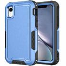 For iPhone XR 3 in 1 PC + TPU Shockproof Phone Case(Blue) - 1