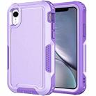 For iPhone XR 3 in 1 PC + TPU Shockproof Phone Case(Purple) - 1