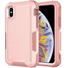 For iPhone XS Max 3 in 1 PC + TPU Shockproof Phone Case(Pink) - 1