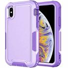 For iPhone XS Max 3 in 1 PC + TPU Shockproof Phone Case(Purple) - 1