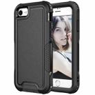For iPhone 6 / 7 / 8 / SE 2020 3 in 1 PC + TPU Shockproof Phone Case(Black) - 1