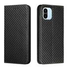 For Xiaomi Redmi A1 Carbon Fiber Texture Magnetic Flip Leather Phone Case(Black) - 1