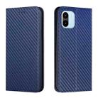For Xiaomi Redmi A1 Carbon Fiber Texture Magnetic Flip Leather Phone Case(Blue) - 1
