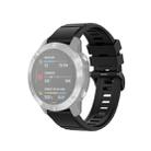 For Garmin Fenix 6 22mm Quick Release Official Texture Wrist Strap Watchband with Plastic Button(Black) - 1