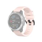 For Garmin Fenix 6 22mm Quick Release Official Texture Wrist Strap Watchband with Plastic Button(Light Pink) - 1