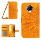 For Xiaomi Redmi K30 Pro / Poco F2 Pro Skin Feel Sun Flower Pattern Flip Leather Phone Case with Lanyard(Yellow) - 1