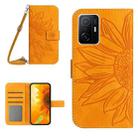 For Xiaomi 11T / 11T Pro Skin Feel Sun Flower Pattern Flip Leather Phone Case with Lanyard(Yellow) - 1