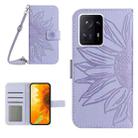 For Xiaomi Mi Mix 4 Skin Feel Sun Flower Pattern Flip Leather Phone Case with Lanyard(Purple) - 1