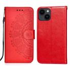 For iPone 14 Plus Totems Embossing Flip Leather Phone Case(Red) - 1